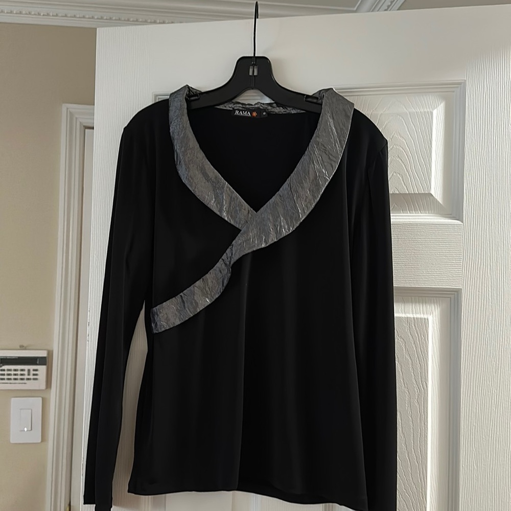Evening shirt black and silver